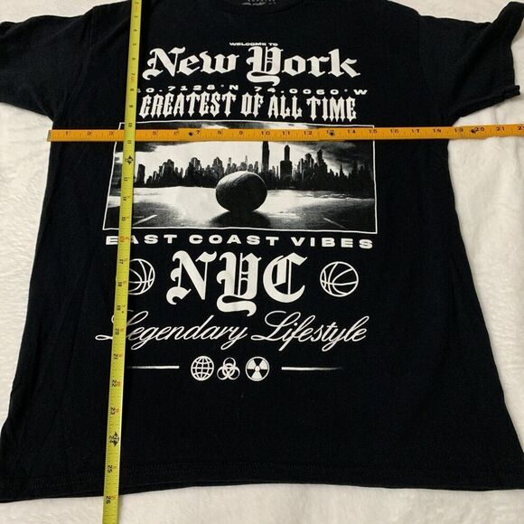 New York Graphic Print Shirt Men’s Medium Black East Coast Basketball NYC - Picture 6 of 6